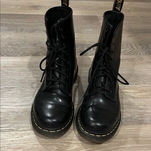Dr. Martens Black Leather Lace-Up Boots - Used twice!!